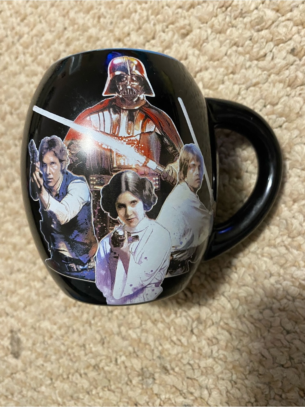 Star Wars Black Ceramic coffee Mug with Classic Trilogy Characters